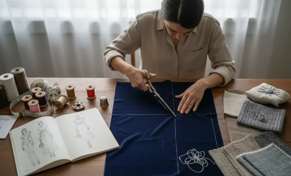 travailler dans la mode coupe tissu