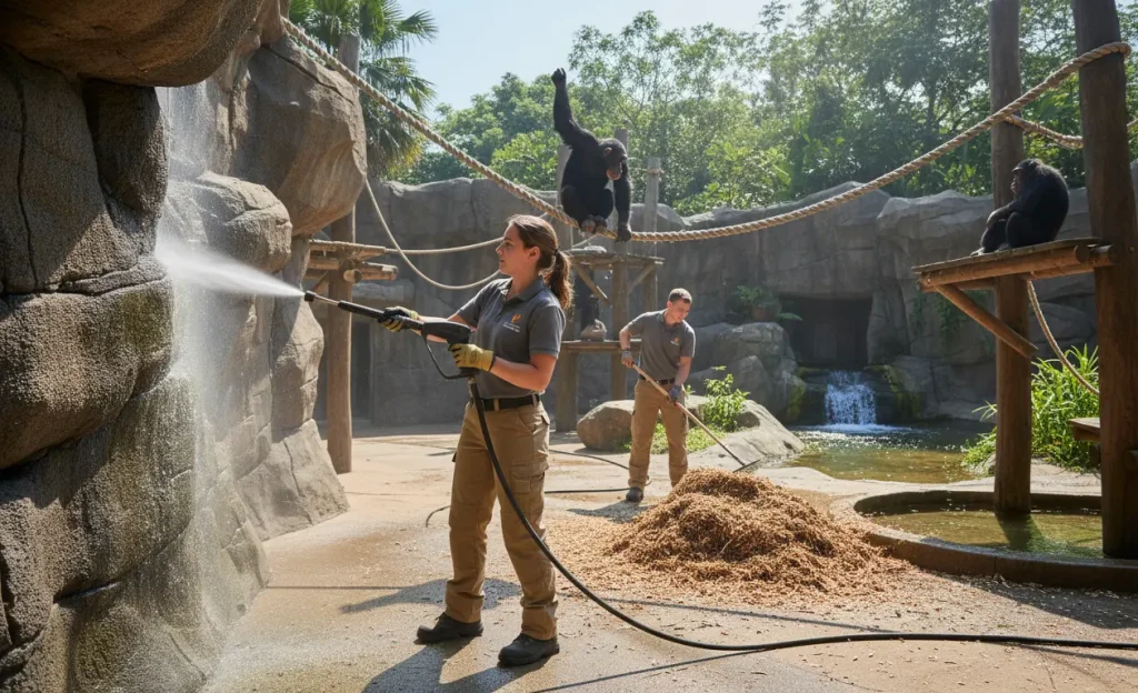 travailler dans un zoo entretien parc