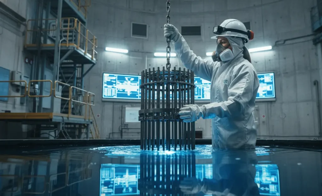 technicien nucléaire au travail