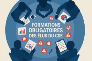 Illustration formations obligatoires élus CSE en salle de réunion